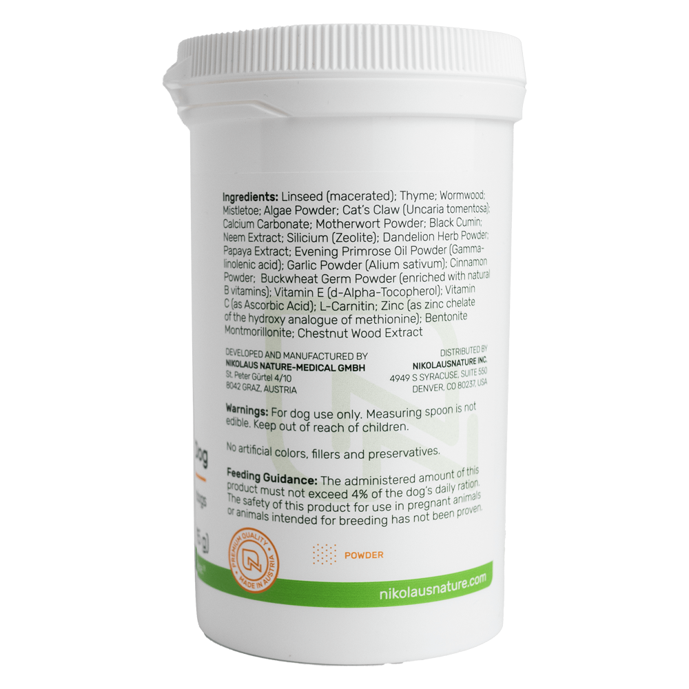 NN Herbal - Dog Pest Supplement label